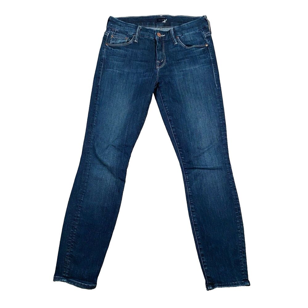 Mother Jeans Womens 26x24.5 Blue The Looker Crop Here Kitty Kitty Skinny Denim